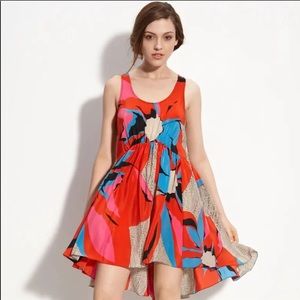 Anthropologie Leifsdottir Silk High Low Floral Dress